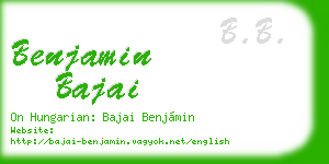benjamin bajai business card